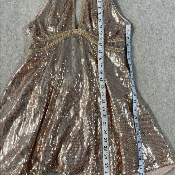 Free People Gold Sequin Mini Dress - Picture 4 of 8